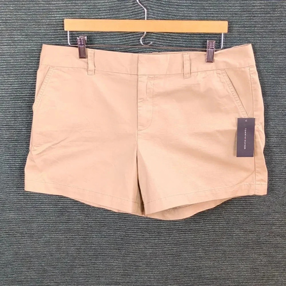 For Kitty Rescue! Tommy Hilfiger Women's Khaki Shorts Plus Size 14 - Picture 1 of 8